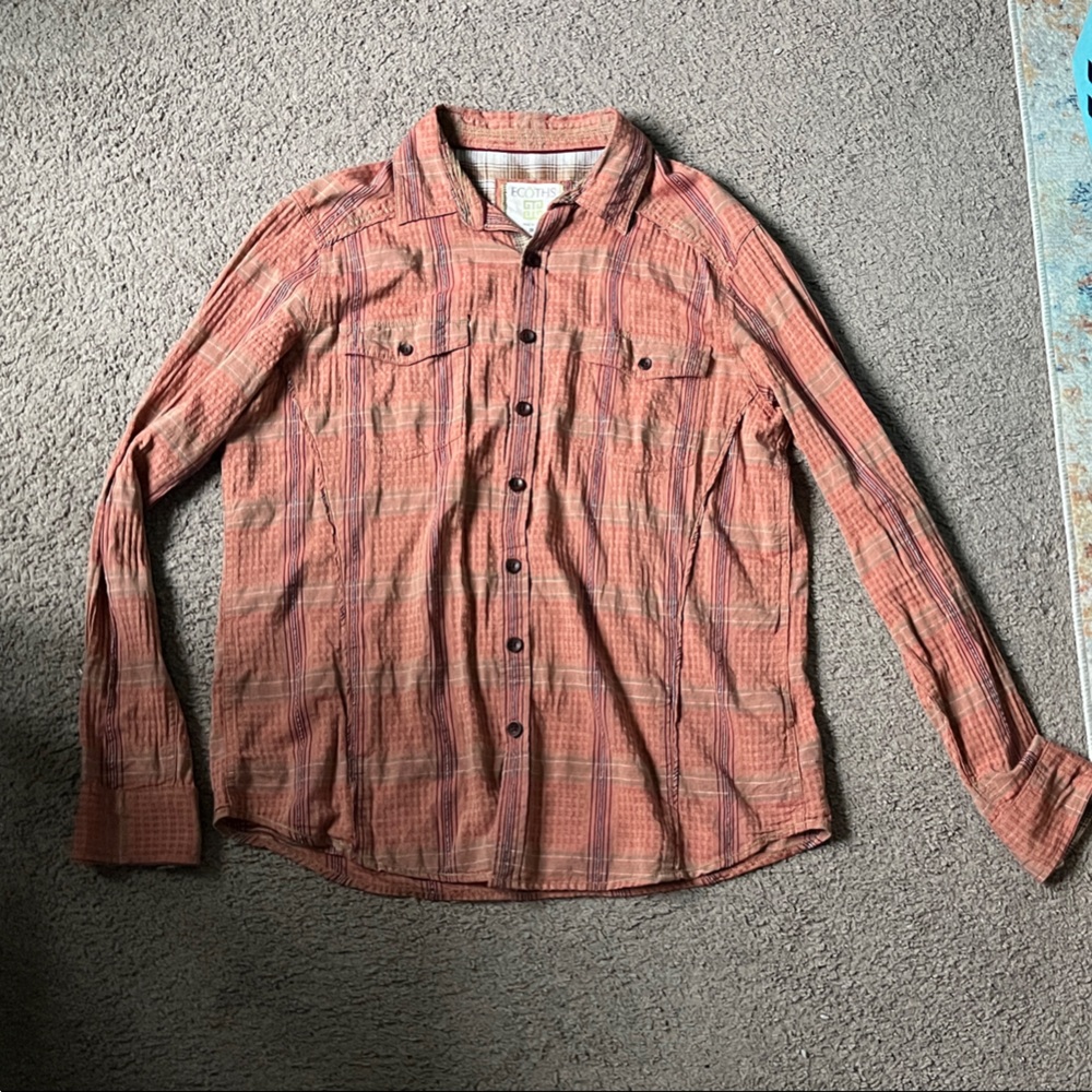 Ecoths Mens Plaid Button-Up Shirt